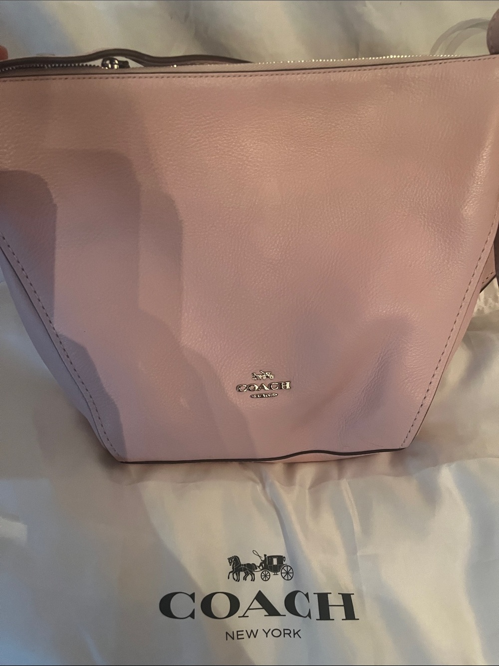 Coach Pink Pebbled Leather Crossbody Bag - Picture 2 of 12